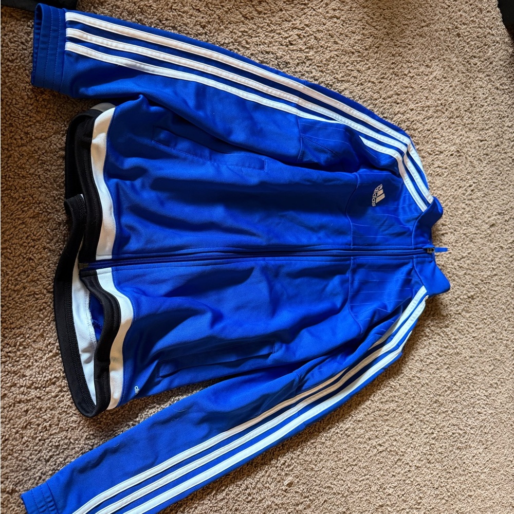 Adidas Royal Blue Jacket with White Stripes